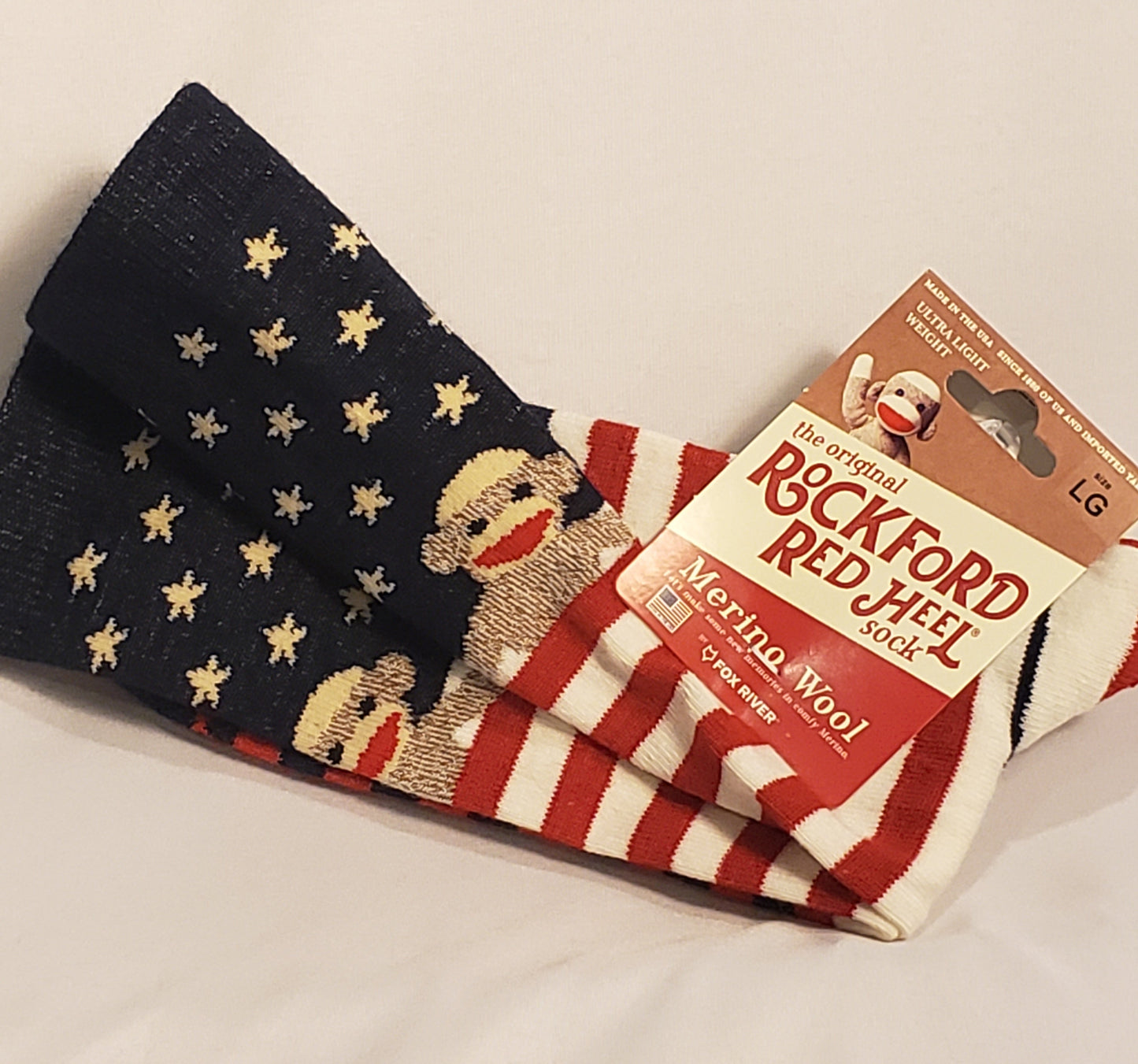 Ladies Sock Monkey Flag Sox